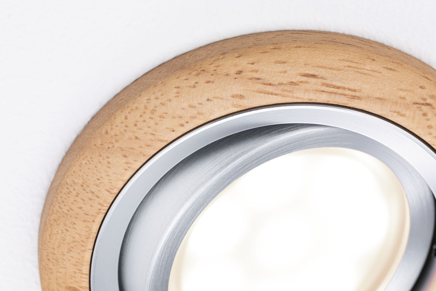 Paulmann LED Einbauleuchte Lanati 3er-Set rund 84mm 30° Coin 3x6W 3x470lm 230V  2700K Farbton Eiche geölt#Alu gedreht