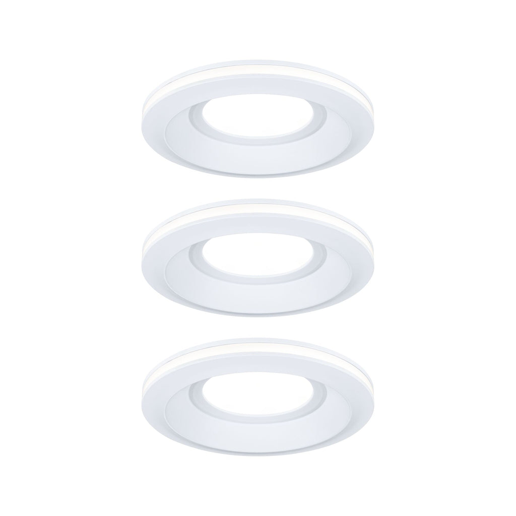 Paulmann LED Einbauleuchte Sormus 3er-Set IP65 rund 100mm  3x4,8W / 1,5W 560lm / 180lm 230V  3000K Weiß