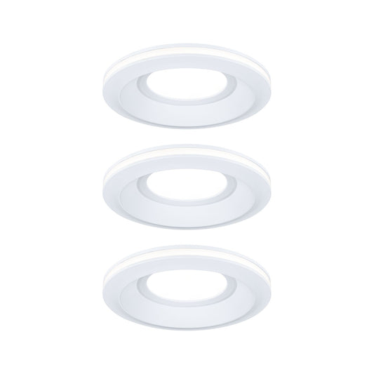 Paulmann LED Einbauleuchte Sormus 3er-Set IP65 rund 100mm  3x4,8W / 1,5W 560lm / 180lm 230V  3000K Weiß