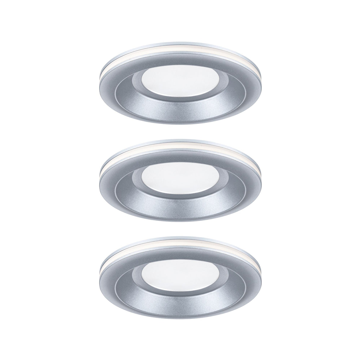 Paulmann LED Einbauleuchte Sormus 3er-Set IP65 rund 100mm  3x4,8W / 1,5W 560lm / 180lm 230V  3000K Chrom matt