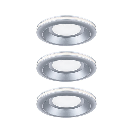 Paulmann LED Einbauleuchte Sormus 3er-Set IP65 rund 100mm  3x4,8W / 1,5W 560lm / 180lm 230V  3000K Chrom matt