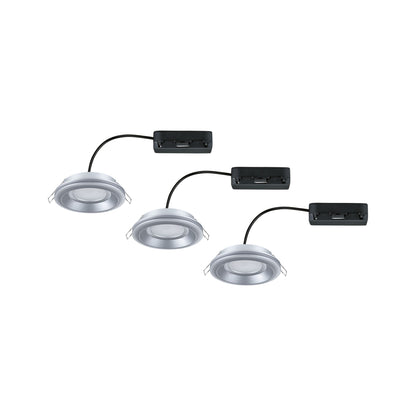 Paulmann LED Einbauleuchte Sormus 3er-Set IP65 rund 100mm  3x4,8W / 1,5W 560lm / 180lm 230V  3000K Chrom matt