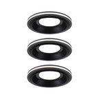 Paulmann LED Einbauleuchte Sormus 3er-Set IP65 rund 100mm  3x4,8W / 1,5W 560lm / 180lm 230V  3000K Schwarz