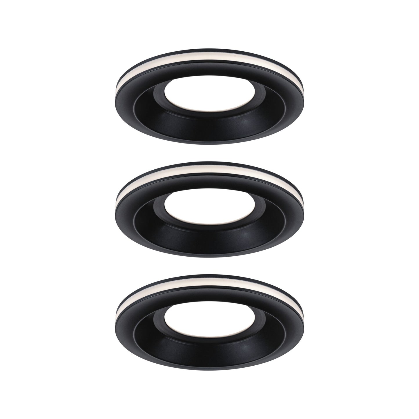 Paulmann LED Einbauleuchte Sormus 3er-Set IP65 rund 100mm  3x4,8W / 1,5W 560lm / 180lm 230V  3000K Schwarz
