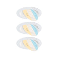 Paulmann LED Einbauleuchte Aumus 3er-Set White Select   rund 105mm 90°  3x5W 3x700lm 230V dimmbar 2700 - 6500K Weiß