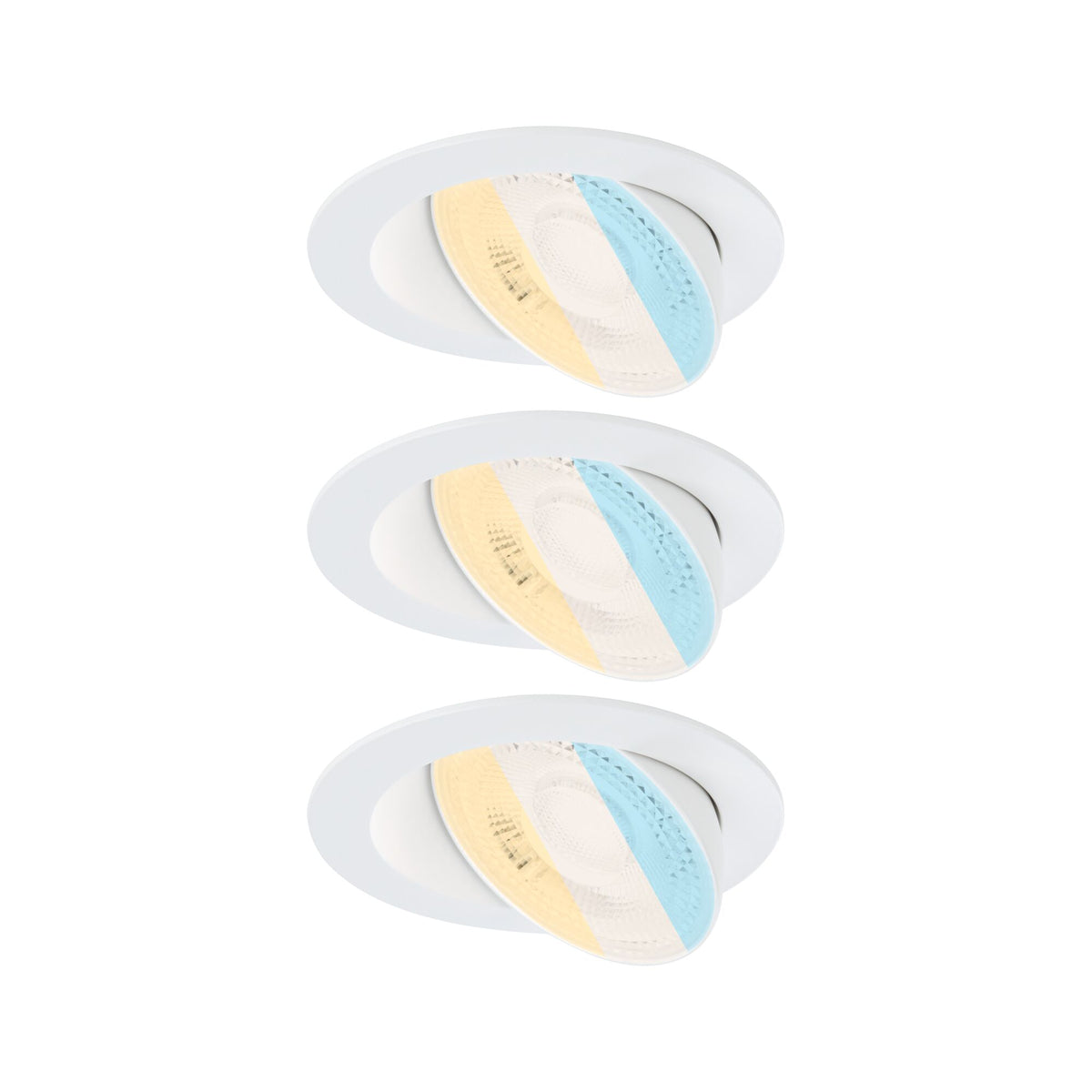 Paulmann LED Einbauleuchte Aumus 3er-Set White Select   rund 105mm 90°  3x5W 3x700lm 230V dimmbar 2700 - 6500K Weiß