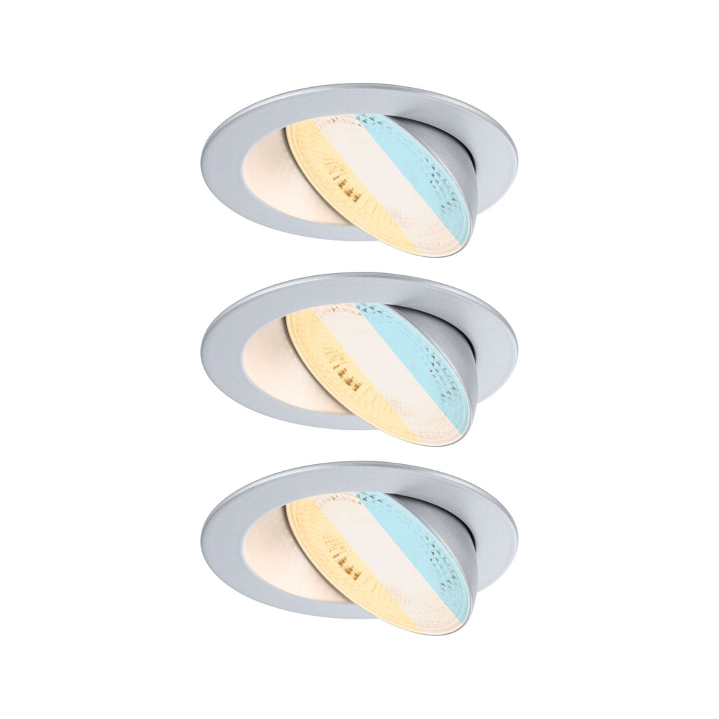 Paulmann LED Einbauleuchte Aumus 3er-Set White Select   rund 105mm 90°  3x5W 3x700lm 230V dimmbar 2700 - 6500K Chrom matt