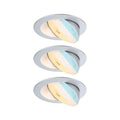 Paulmann LED Einbauleuchte Aumus 3er-Set White Select   rund 105mm 90°  3x5W 3x700lm 230V dimmbar 2700 - 6500K Chrom matt