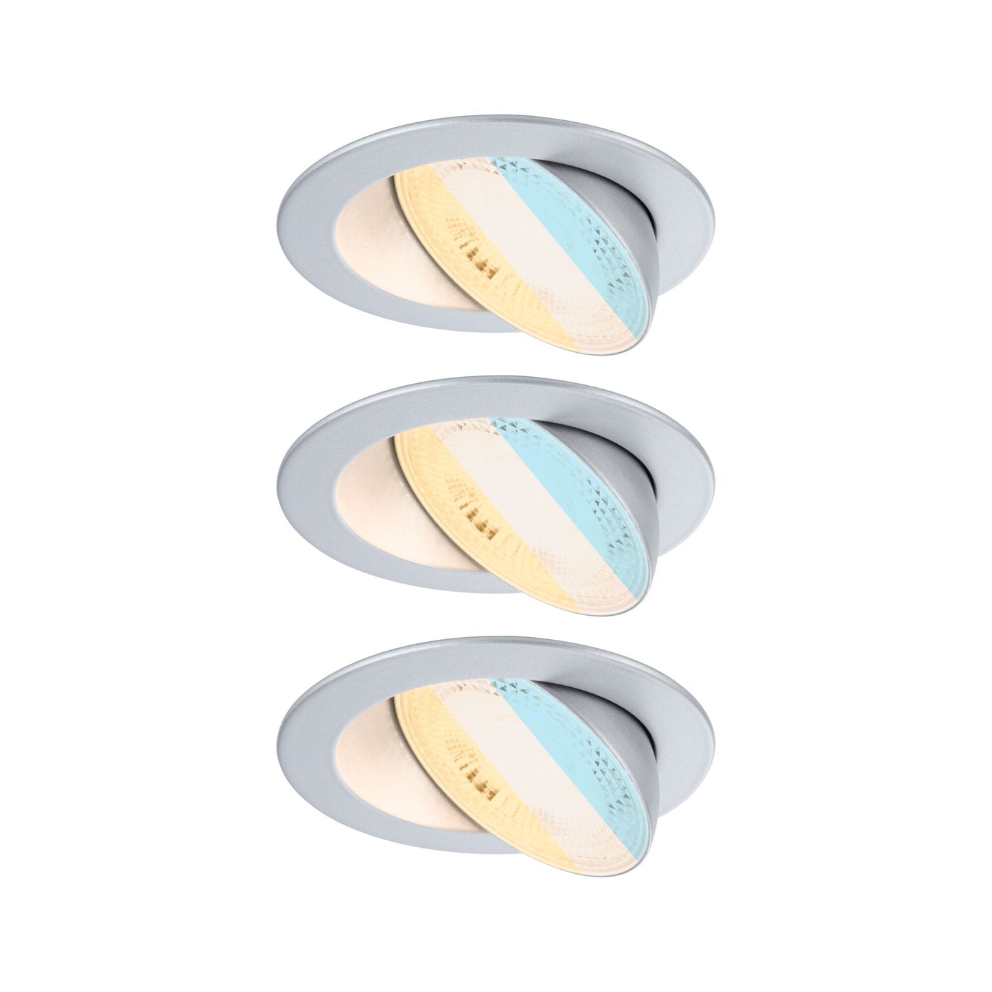 Paulmann LED Einbauleuchte Aumus 3er-Set White Select   rund 105mm 90°  3x5W 3x700lm 230V dimmbar 2700 - 6500K Chrom matt
