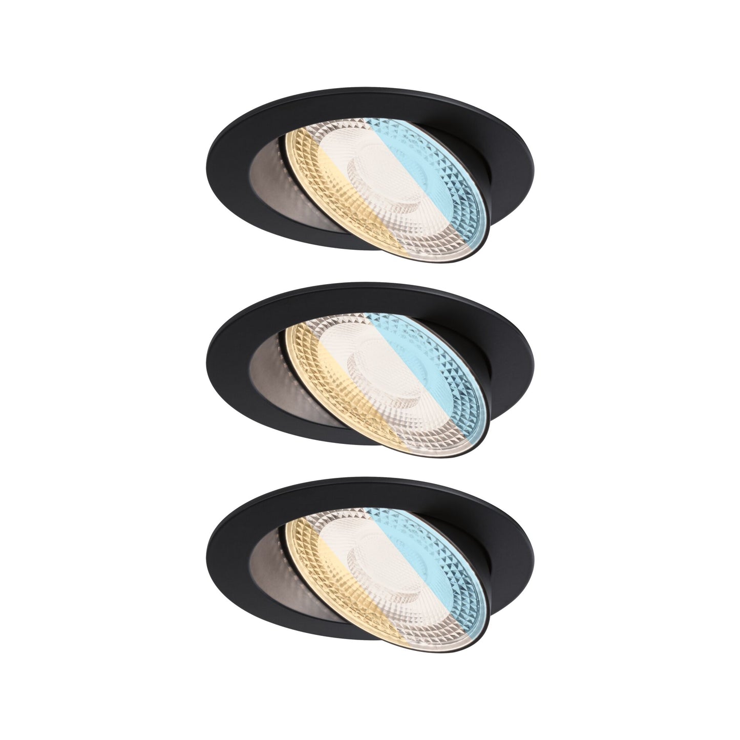 Paulmann LED Einbauleuchte Aumus 3er-Set White Select   rund 105mm 90°  3x5W 3x700lm 230V dimmbar 2700 - 6500K Schwarz