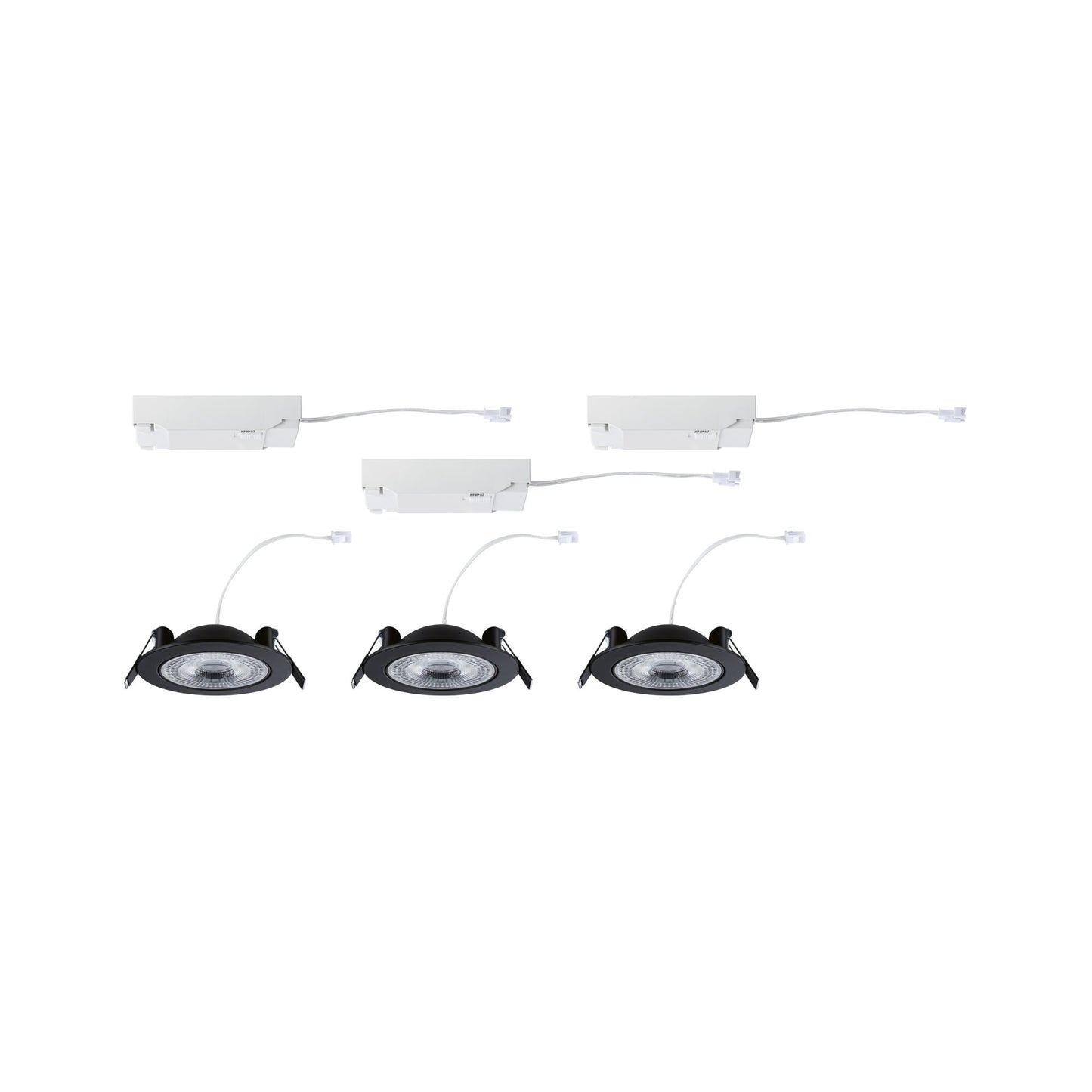 Paulmann LED Einbauleuchte Aumus 3er-Set White Select   rund 105mm 90°  3x5W 3x700lm 230V dimmbar 2700 - 6500K Schwarz