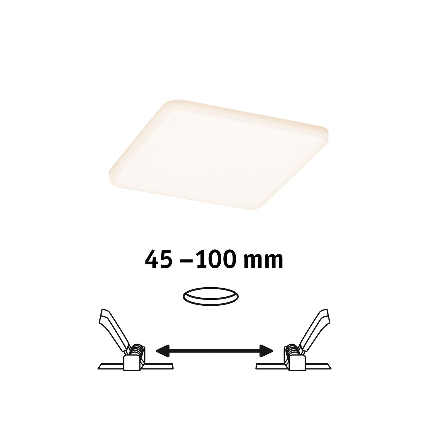 Paulmann EB Panel Veluna VariFit IP44 8,5W 3000K 125x125mm Kunststoff