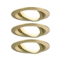 Paulmann LED Einbauleuchte Nova 3er-Set Coin  rund 84mm 50° Coin 3x6W 3x470lm 230V  2700K Gold matt