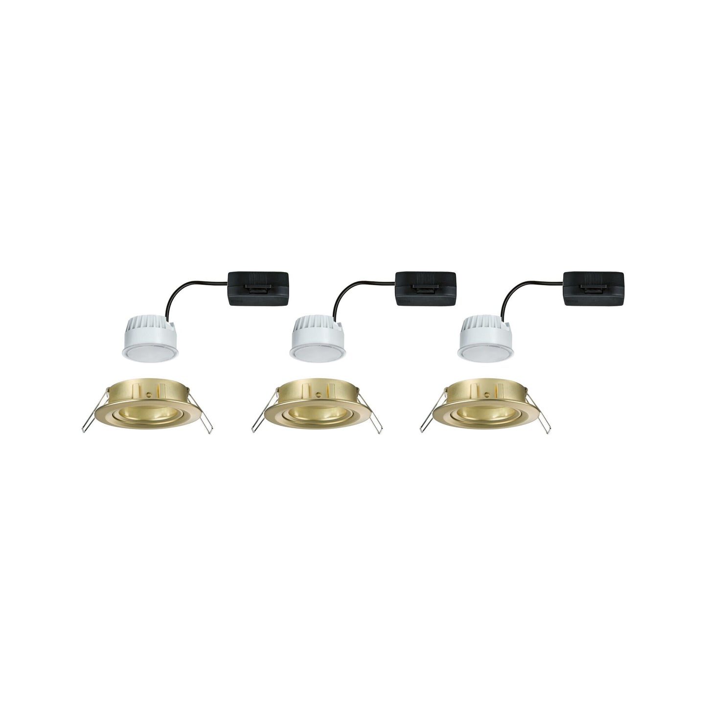 Paulmann LED Einbauleuchte Nova 3er-Set Coin  rund 84mm 50° Coin 3x6W 3x470lm 230V  2700K Gold matt
