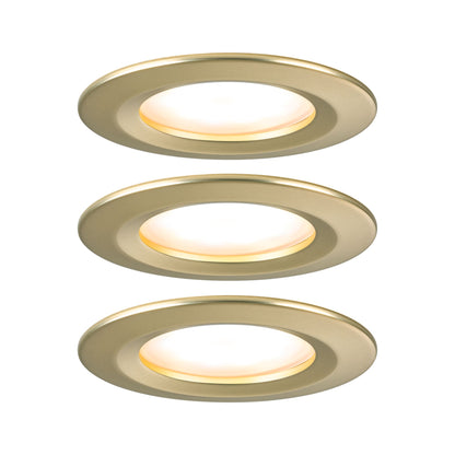 Paulmann LED Einbauleuchte Nova Basisset starr Coin IP44 rund 78mm  Coin 3x6W 3x470lm 230V  2700K Gold matt