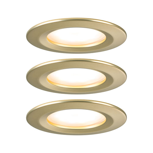 Paulmann LED Einbauleuchte Nova Basisset starr Coin IP44 rund 78mm  Coin 3x6W 3x470lm 230V  2700K Gold matt