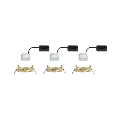 Paulmann LED Einbauleuchte Nova Basisset starr Coin IP44 rund 78mm  Coin 3x6W 3x470lm 230V  2700K Gold matt