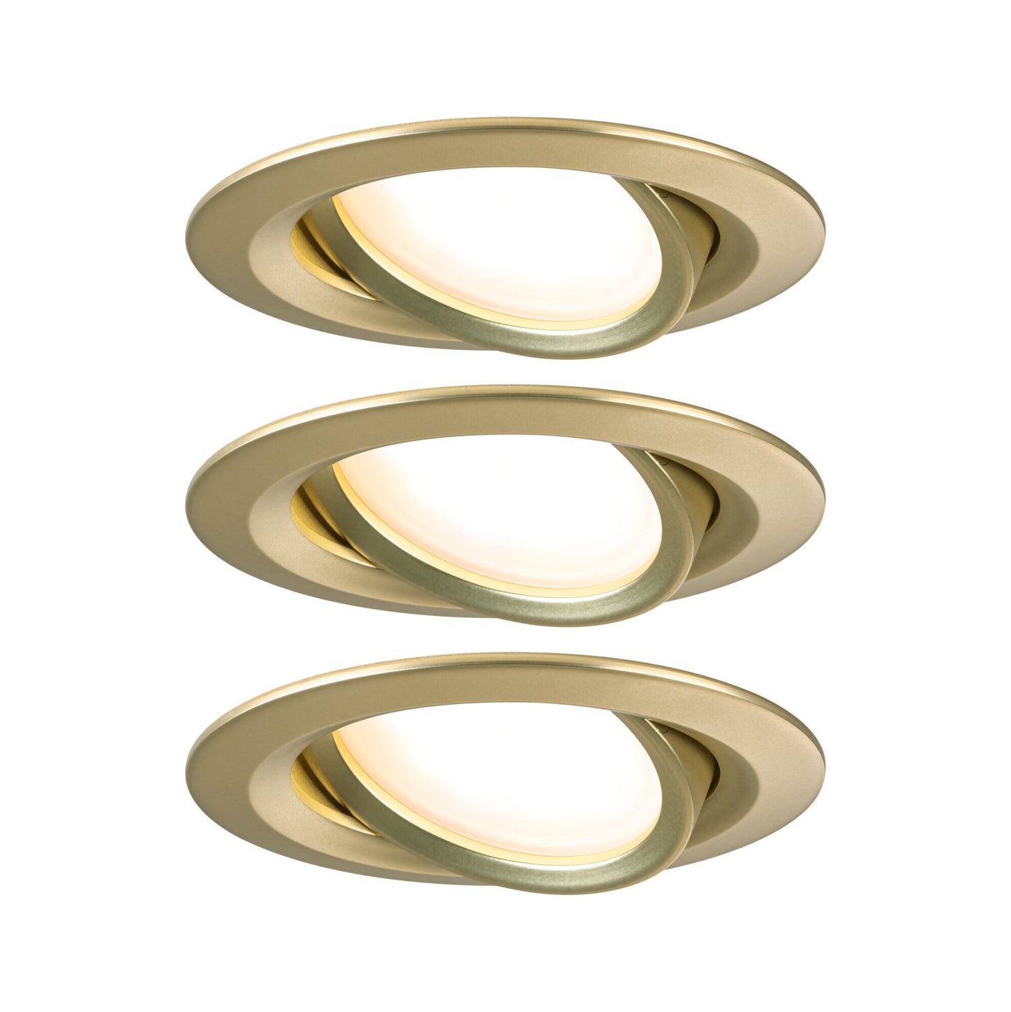 Paulmann LED Einbauleuchte Nova Basisset schwenkbar 3-Step-Dim Coin  rund 84mm 50° Coin 3x6W 3x470lm 230V dimmbar 2700K Gold matt