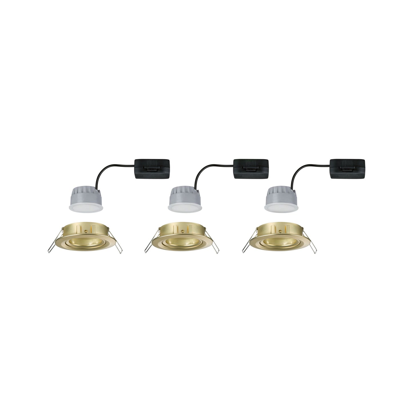 Paulmann LED Einbauleuchte Nova Basisset schwenkbar 3-Step-Dim Coin  rund 84mm 50° Coin 3x6W 3x470lm 230V dimmbar 2700K Gold matt