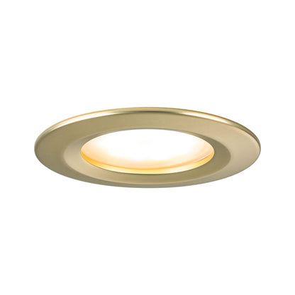 Paulmann LED Einbauleuchte Nova Basisset starr 3-Step-Dim Coin IP44 rund 74mm  Coin 3x6W 3x470lm 230V dimmbar 2700K Gold matt