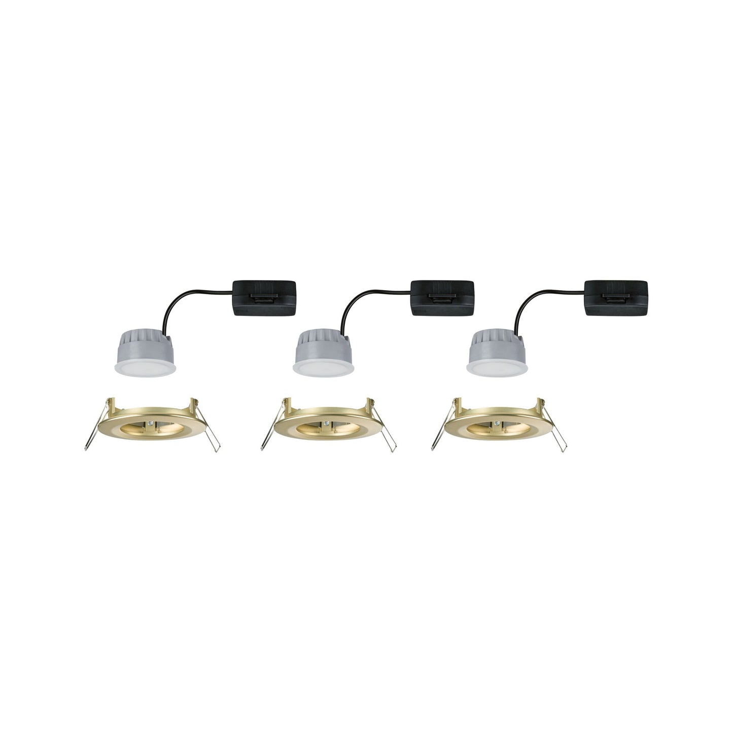 Paulmann LED Einbauleuchte Nova Basisset starr 3-Step-Dim Coin IP44 rund 74mm  Coin 3x6W 3x470lm 230V dimmbar 2700K Gold matt