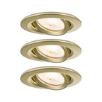 Paulmann LED Einbauleuchte Nova Plus 3er-Set IP65 rund 93mm 30° GU10 3x6W 3x460lm 230V dimmbar 2700K Gold matt