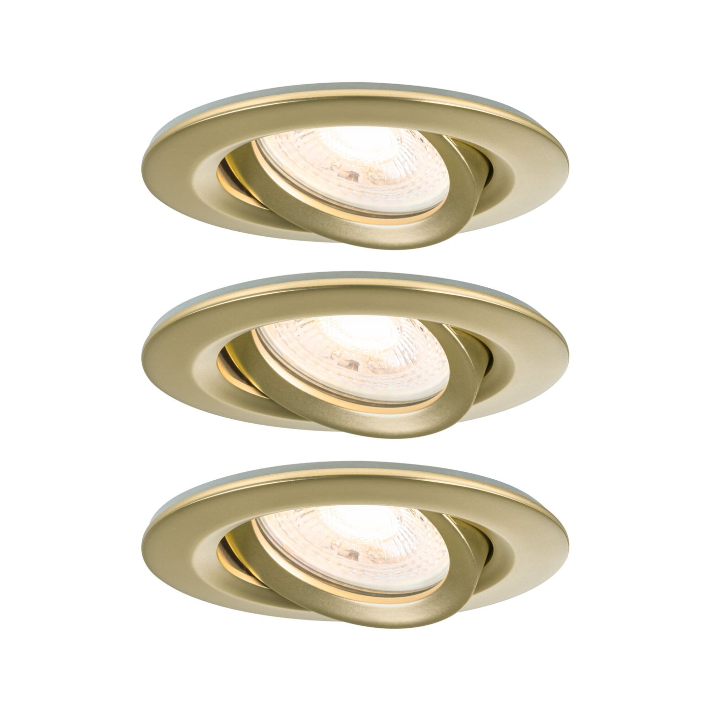 Paulmann LED Einbauleuchte Nova Plus 3er-Set IP65 rund 93mm 30° GU10 3x6W 3x460lm 230V dimmbar 2700K Gold matt