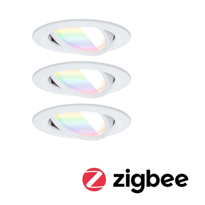 Paulmann LED Einbauleuchte Nova Coin  rund 84mm 50° RGBW+ 3x6W 3x500lm 230V Weiß matt Aluminium