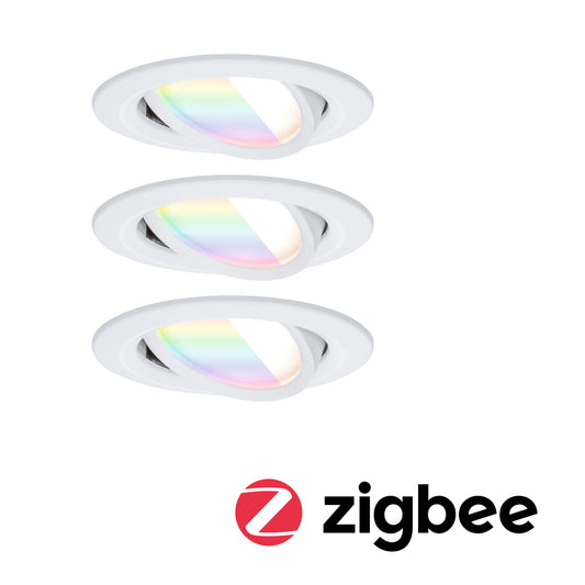 Paulmann LED Einbauleuchte Nova Coin  rund 84mm 50° RGBW+ 3x6W 3x500lm 230V Weiß matt Aluminium