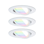 Paulmann LED Einbauleuchte Nova Coin  rund 84mm 50° RGBW+ 3x6W 3x500lm 230V Weiß matt Aluminium