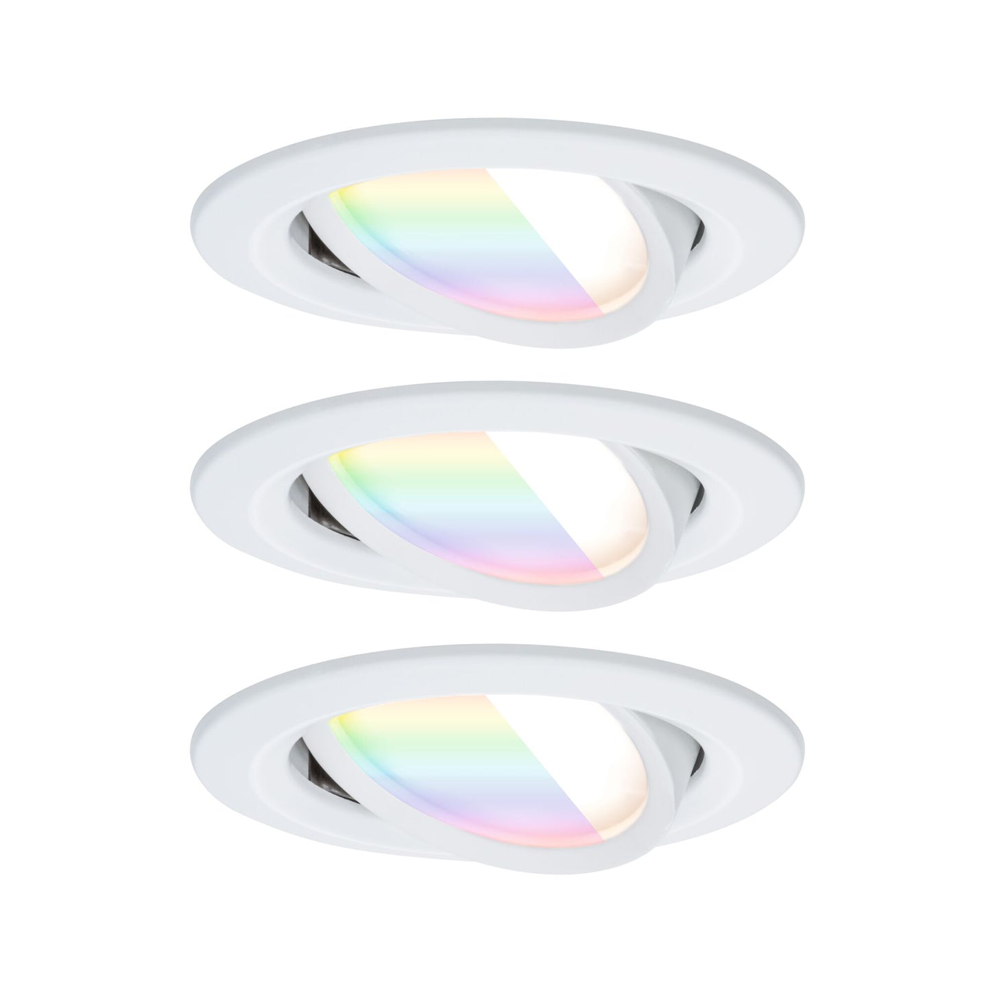 Paulmann LED Einbauleuchte Nova Coin  rund 84mm 50° RGBW+ 3x6W 3x500lm 230V Weiß matt Aluminium
