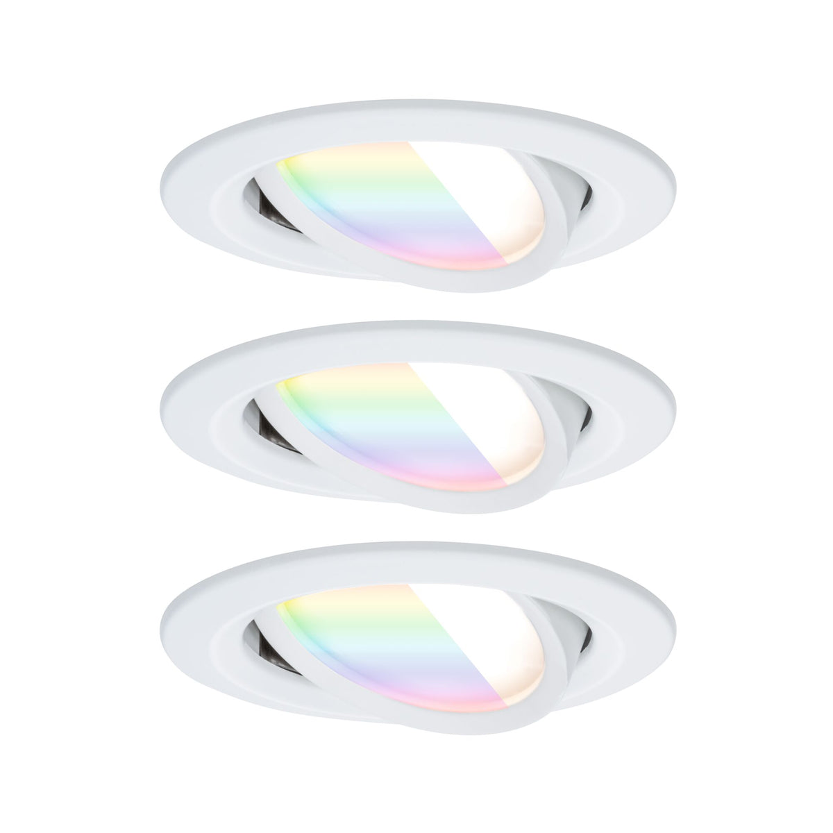 Paulmann LED Einbauleuchte Nova Coin  rund 84mm 50° RGBW+ 3x6W 3x500lm 230V Weiß matt Aluminium