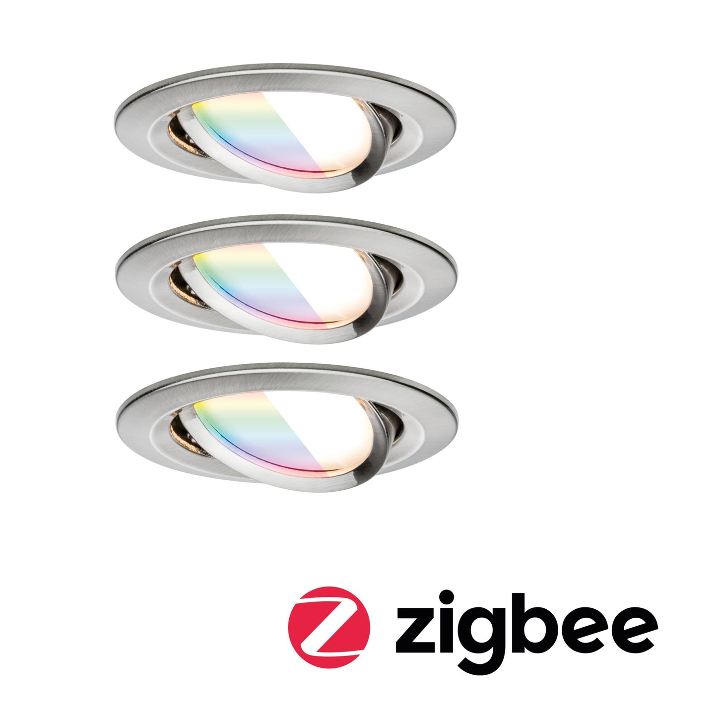 Paulmann LED Einbauleuchte Nova Coin  rund 84mm 50° RGBW+ 3x6W 3x500lm 230V Eisen gebürstet Aluminium