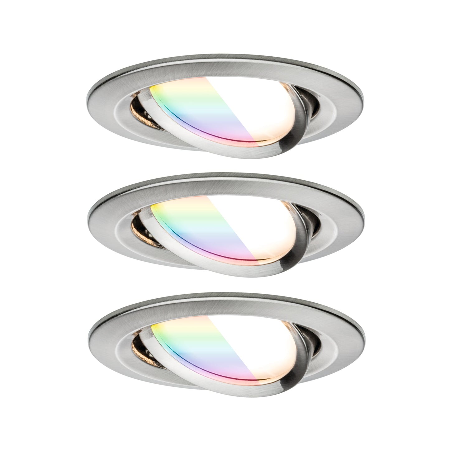 Paulmann LED Einbauleuchte Nova Coin  rund 84mm 50° RGBW+ 3x6W 3x500lm 230V Eisen gebürstet Aluminium