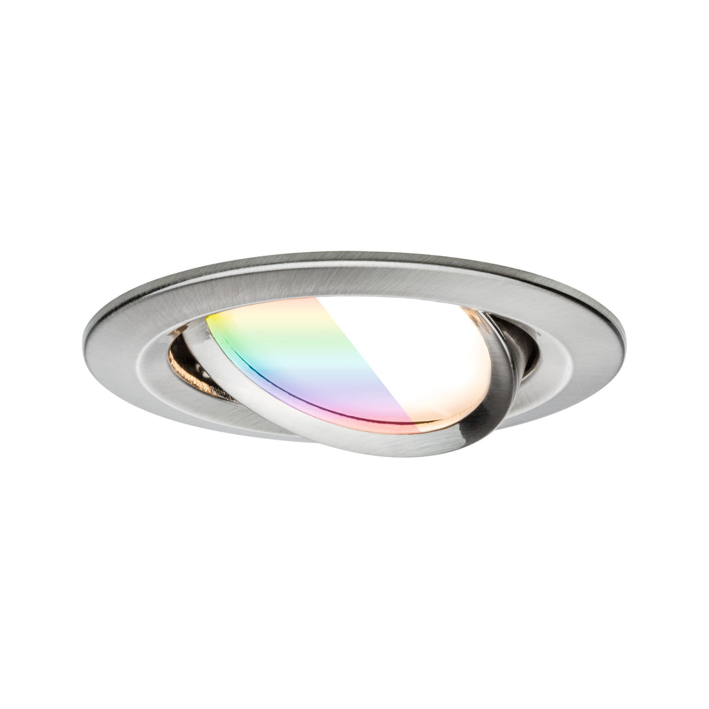 Paulmann LED Einbauleuchte Nova Coin  rund 84mm 50° RGBW+ 3x6W 3x500lm 230V Eisen gebürstet Aluminium