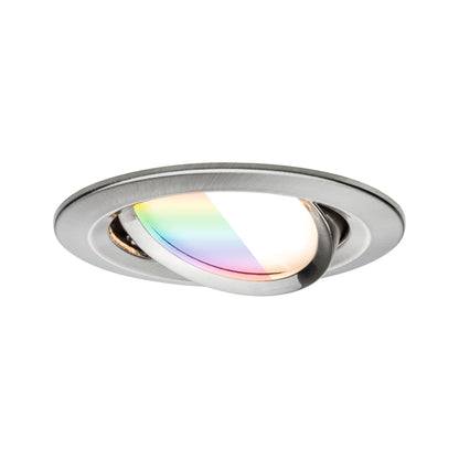 Paulmann LED Einbauleuchte Nova Coin  rund 84mm 50° RGBW+ 3x6W 3x500lm 230V Eisen gebürstet Aluminium