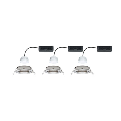 Paulmann LED Einbauleuchte Nova Coin  rund 84mm 50° RGBW+ 3x6W 3x500lm 230V Eisen gebürstet Aluminium