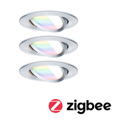 Paulmann LED Einbauleuchte Nova Coin  rund 84mm 50° RGBW+ 3x6W 3x500lm 230V Alu gedreht Aluminium