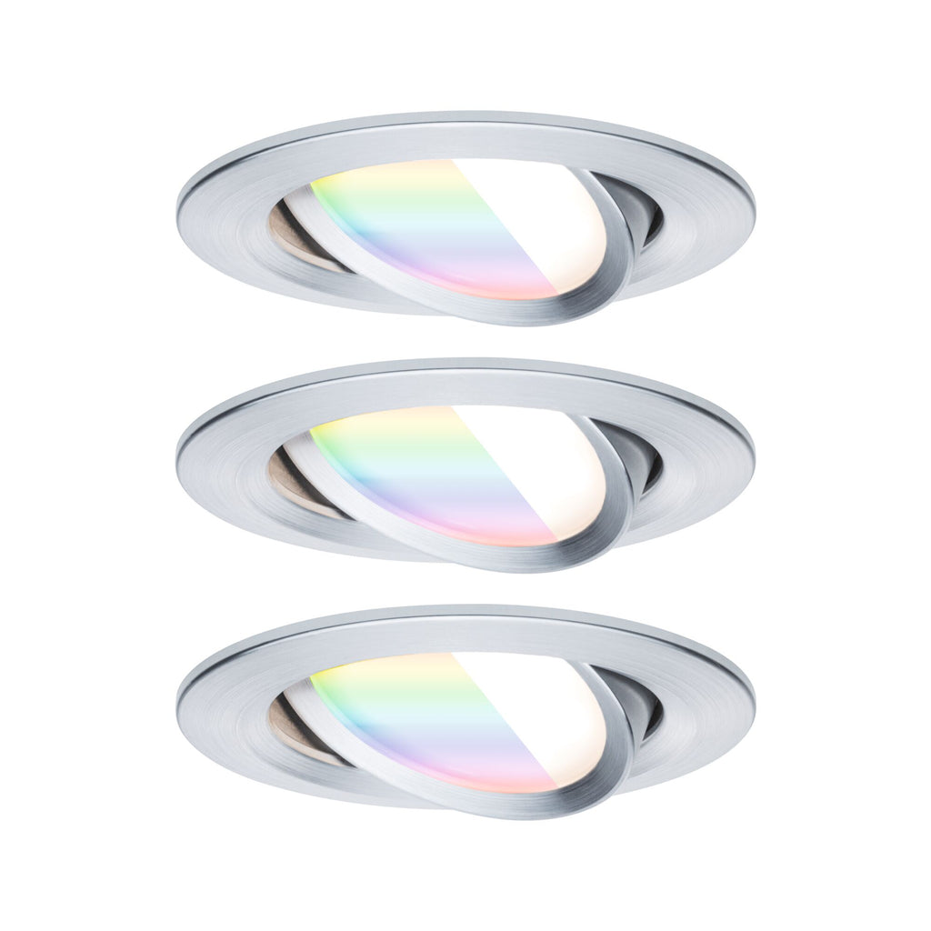 Paulmann LED Einbauleuchte Nova Coin  rund 84mm 50° RGBW+ 3x6W 3x500lm 230V Alu gedreht Aluminium