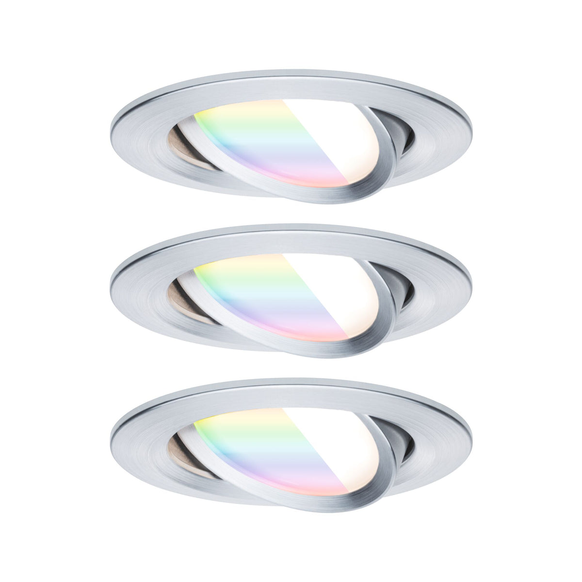 Paulmann LED Einbauleuchte Nova Coin  rund 84mm 50° RGBW+ 3x6W 3x500lm 230V Alu gedreht Aluminium
