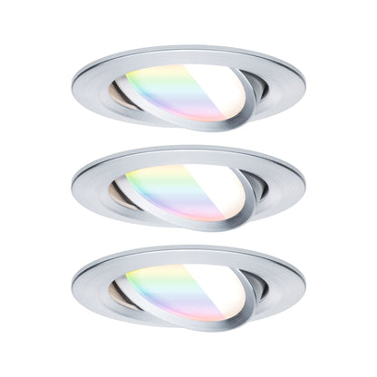Paulmann LED Einbauleuchte Nova Coin  rund 84mm 50° RGBW+ 3x6W 3x500lm 230V Alu gedreht Aluminium