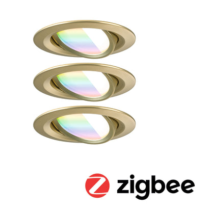 Paulmann LED Einbauleuchte Nova Coin  rund 84mm 50° RGBW+ 3x6W 3x500lm 230V Gold matt Aluminium