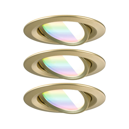 Paulmann LED Einbauleuchte Nova Coin  rund 84mm 50° RGBW+ 3x6W 3x500lm 230V Gold matt Aluminium