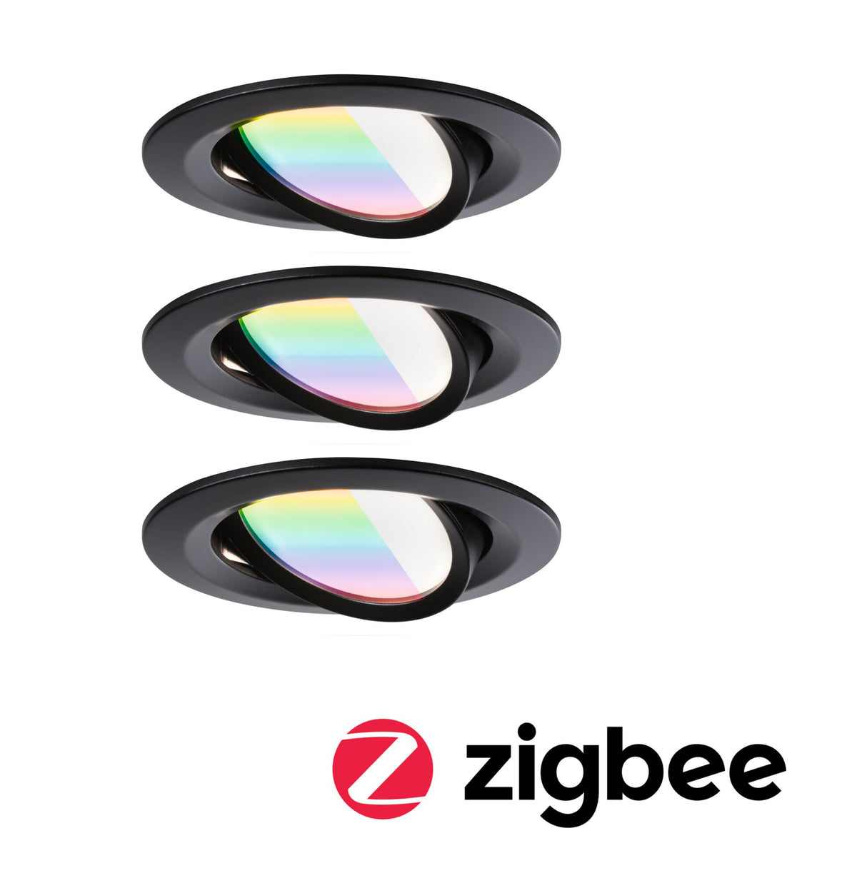 Paulmann LED Einbauleuchte Nova Coin  rund 84mm 50° RGBW+ 3x6W 3x500lm 230V Schwarz matt Aluminium
