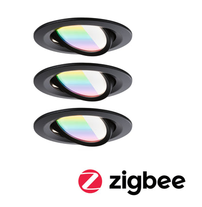 Paulmann LED Einbauleuchte Nova Coin  rund 84mm 50° RGBW+ 3x6W 3x500lm 230V Schwarz matt Aluminium