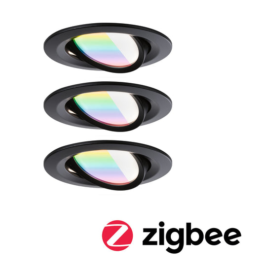 Paulmann LED Einbauleuchte Nova Coin  rund 84mm 50° RGBW+ 3x6W 3x500lm 230V Schwarz matt Aluminium