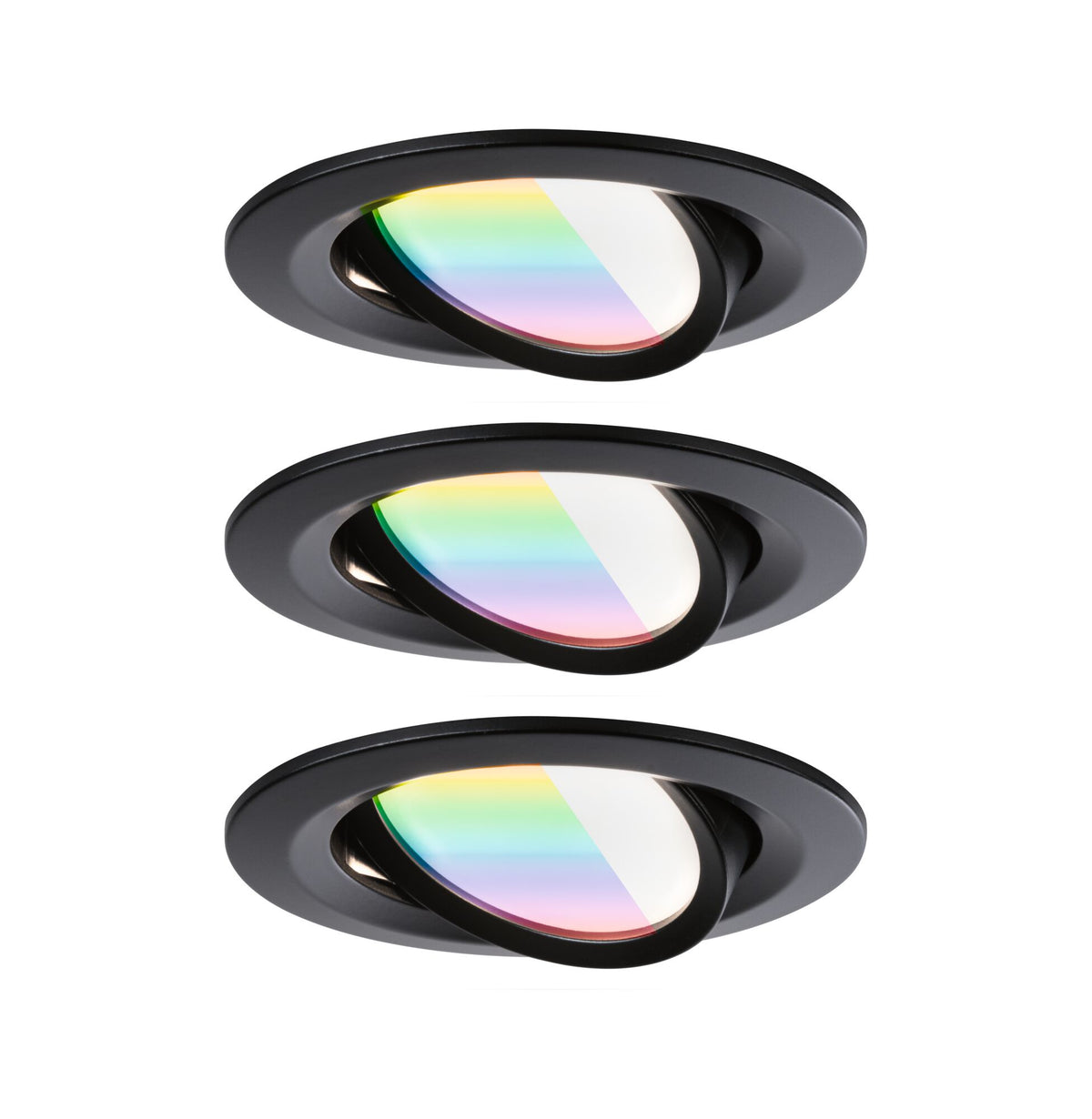 Paulmann LED Einbauleuchte Nova Coin  rund 84mm 50° RGBW+ 3x6W 3x500lm 230V Schwarz matt Aluminium