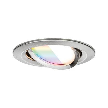 Paulmann LED Einbauleuchte Nova Coin  rund 84mm 50° RGBW+ 6W 500lm 230V Eisen gebürstet Aluminium
