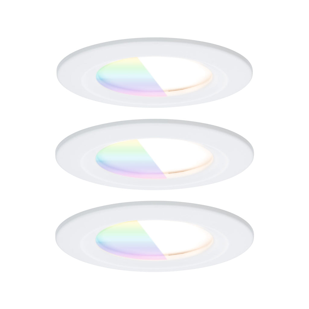 Paulmann LED Einbauleuchte Nova Coin IP44 rund 78mm  RGBW+ 3x6W 3x500lm 230V Weiß matt Aluminium