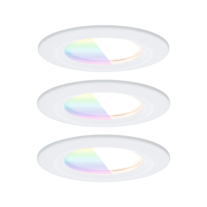 Paulmann LED Einbauleuchte Nova Coin IP44 rund 78mm  RGBW+ 3x6W 3x500lm 230V Weiß matt Aluminium